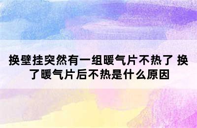 换壁挂突然有一组暖气片不热了 换了暖气片后不热是什么原因